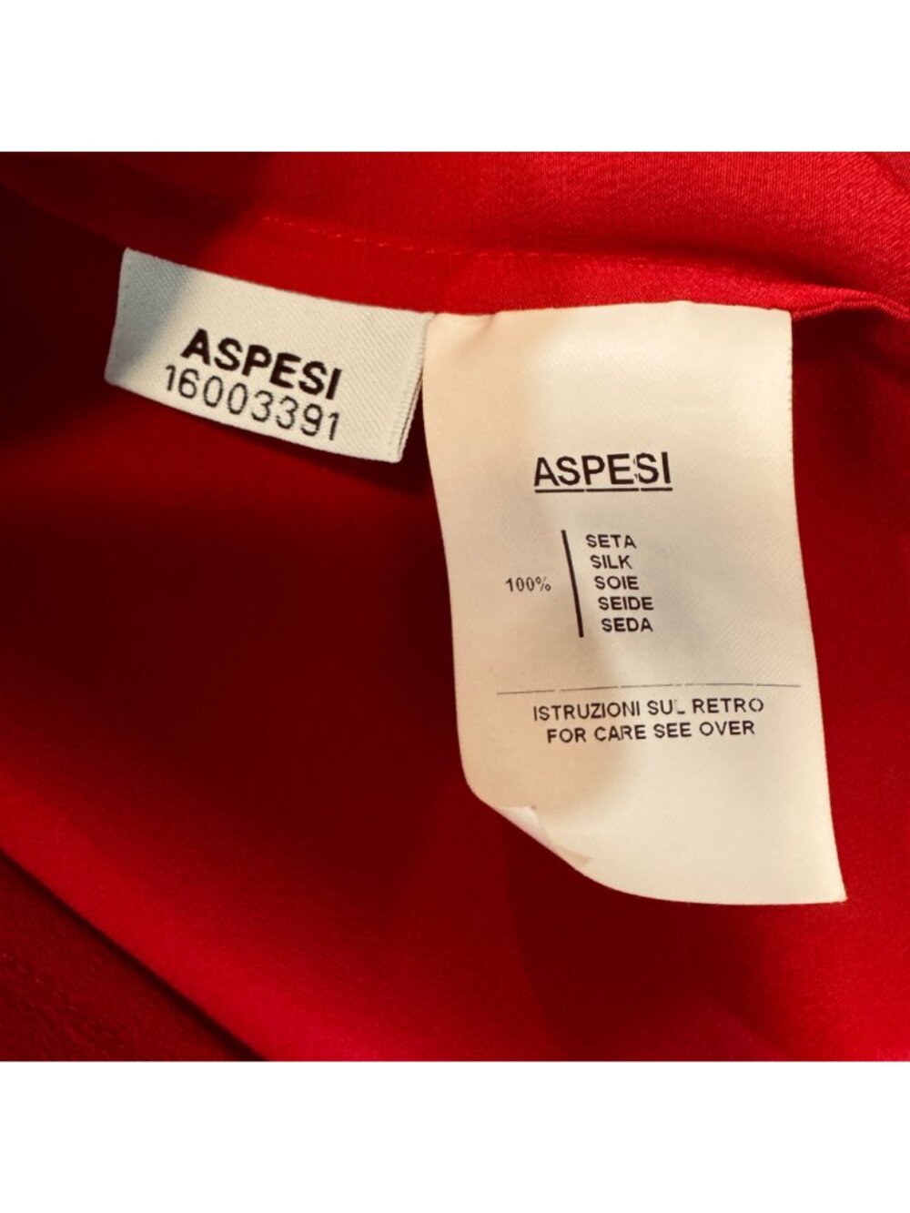 APESI Silk Sleeveless Dress Wrap Front Size 38 - XS- Midi Red Minimalist Quiet L - Picture 6 of 9